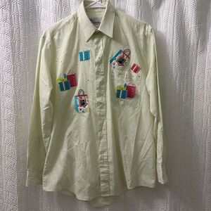 Mili Designs Shopping Gifts Embroidered Rhinestone Striped Button‎ Up Shirt